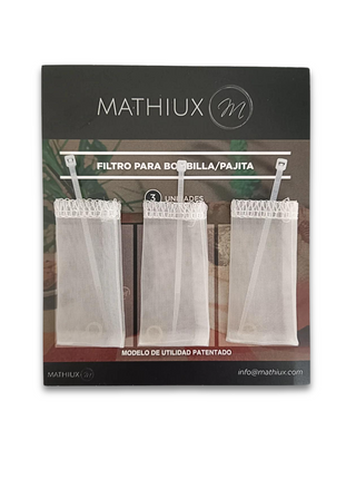 Filtres pour Mate Bombillas, Pailles, Sorbets Cocktail, Sacs Filtres Réutilisables en Tissu Fin à Usage Alimentaire, Paquet de 3.